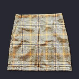 Vegan leather yellow gold plaid mini skirt Very Clueless Cher Horowitz